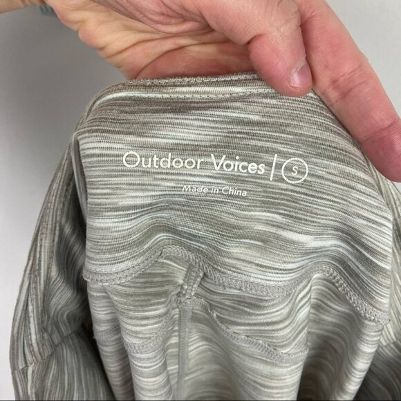 Outdoor Voices Tan Tech Sweat 3/4 Leggings Size S High Rise Tight Athletic Small - Picture 3 of 11